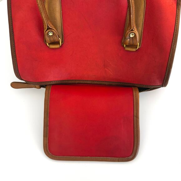 Coach Vintage Madison Satchel Handbag Doctor's Bag Red/Brown USA Made - Picture 10 of 13